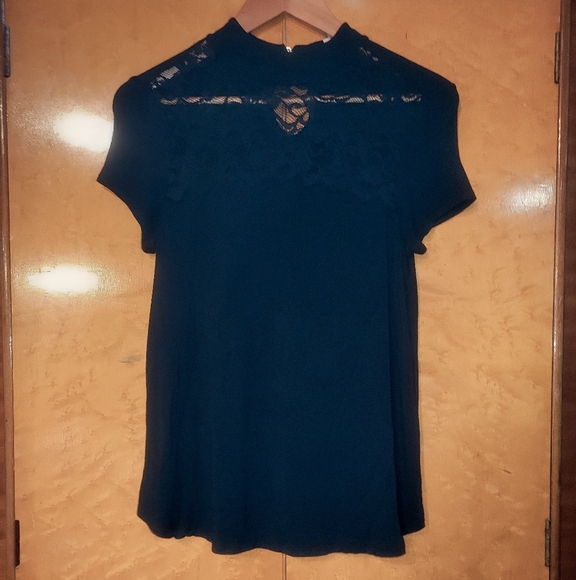 Candie's Tops - Candie's Black Lace Accent Blouse